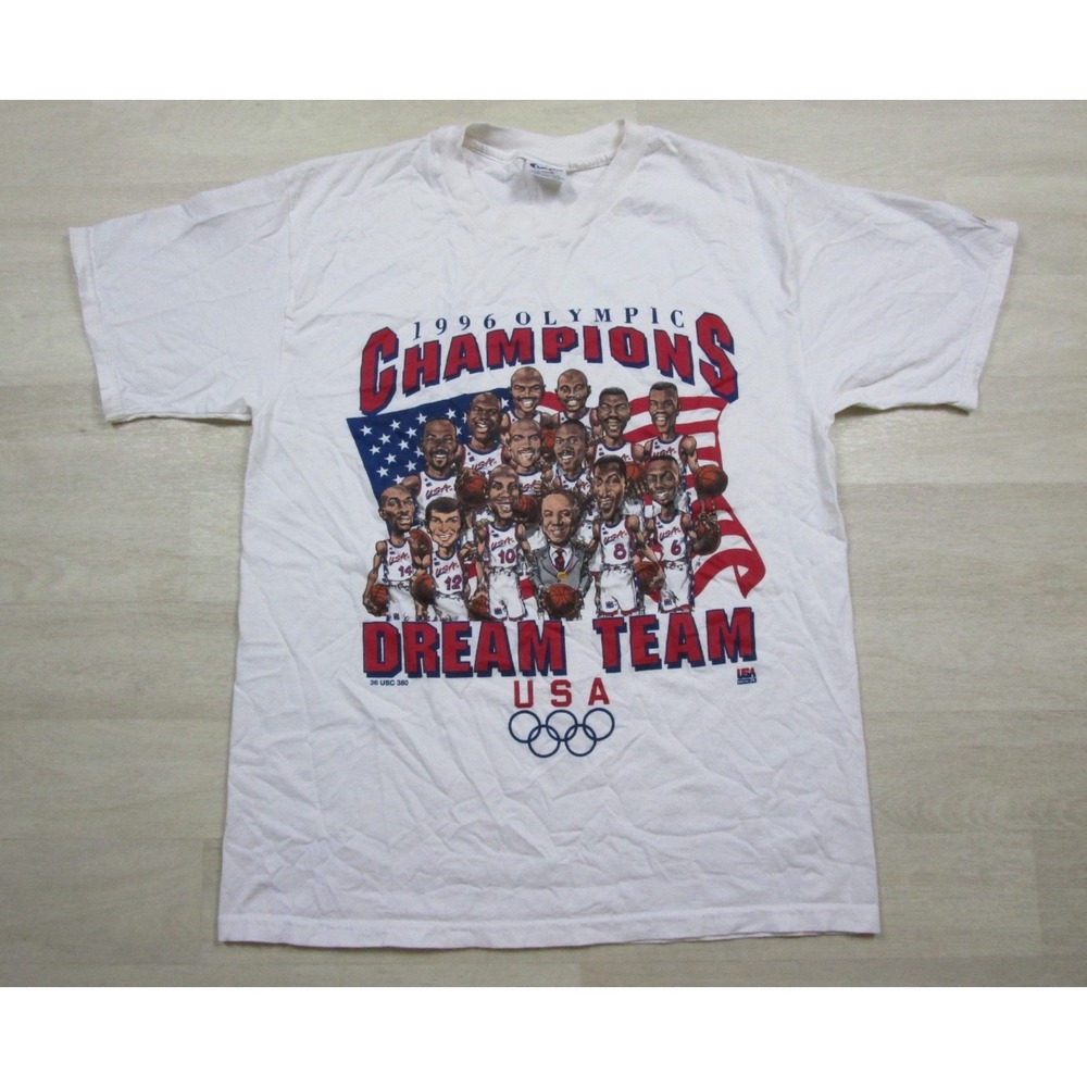 Vintage Champion 1996 USA Dream Team T-Shirt (L) Basketball Atlanta Olympics
